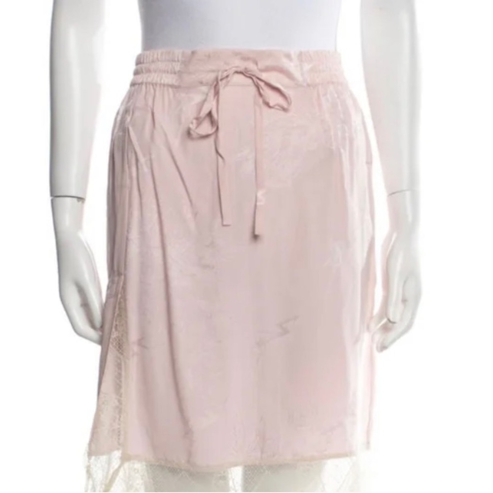 NEW Zadig & Voltaire retro silk slip skirt with lace trim, NEVer worn.